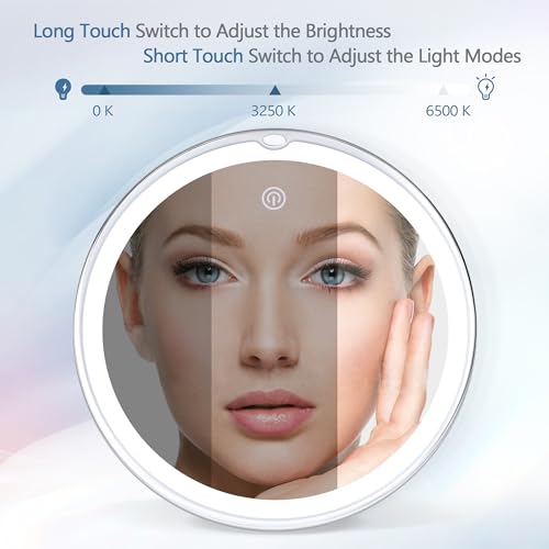 Lighted Makeup Mirror with 30X Magnification, 3 Color Modes, Adjustable Brightness P3600