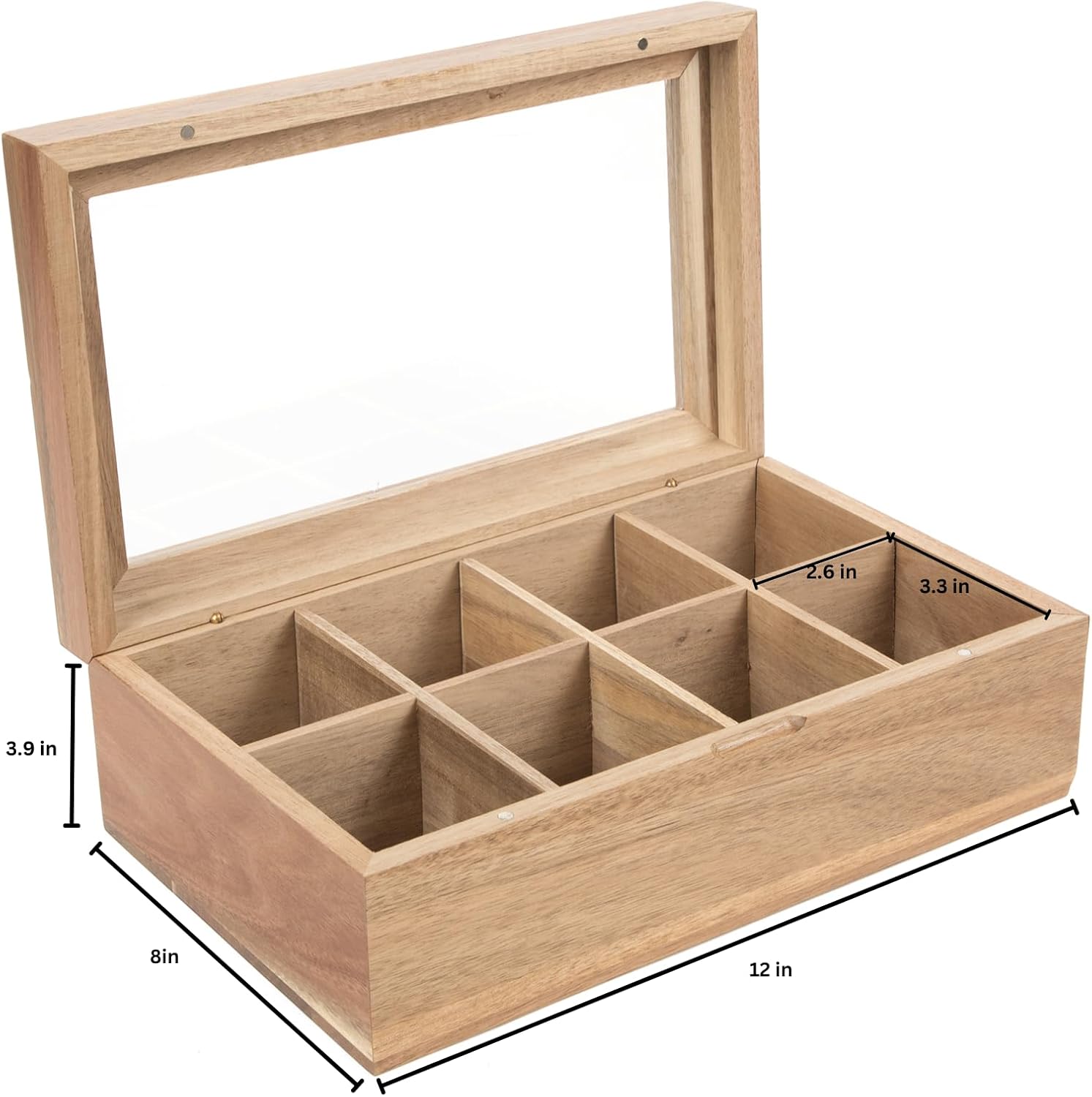 Tea Bag Storage Box with Clear Lid, 8 Compartments Y705