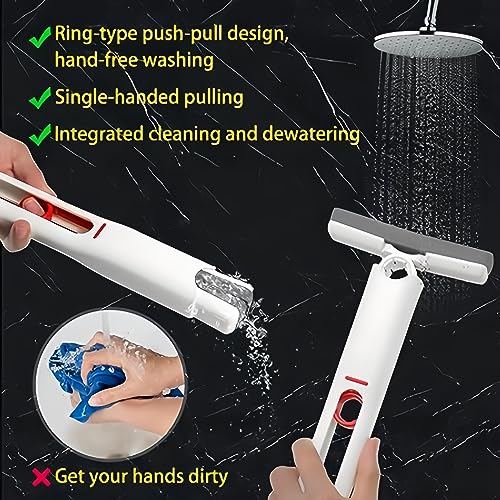 Portable Self-Squeeze Mop for Wet and Dry Cleaning with 3 Cotton Heads M7042