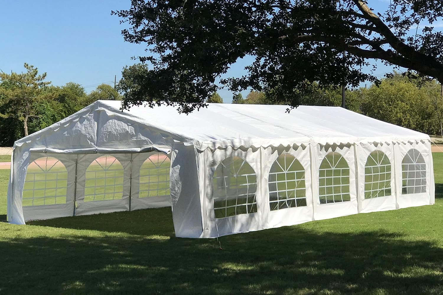 32'x20' PE Party Tent with Waterproof Top and Removable Sidewalls M19994