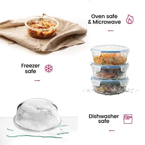 12-Piece Glass Food Storage Containers Set, 35oz, Leakproof, Freezer-to-Oven-Safe I593886