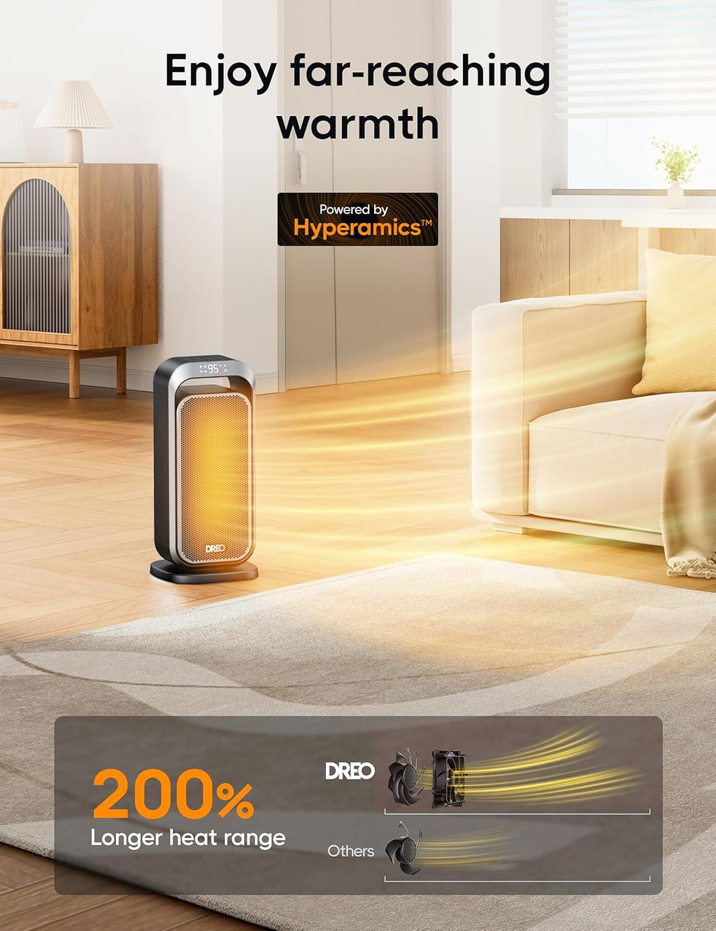 1500W Oil Filled Radiator and 15 Inch Portable Heaters Bundle with Remote Control L166