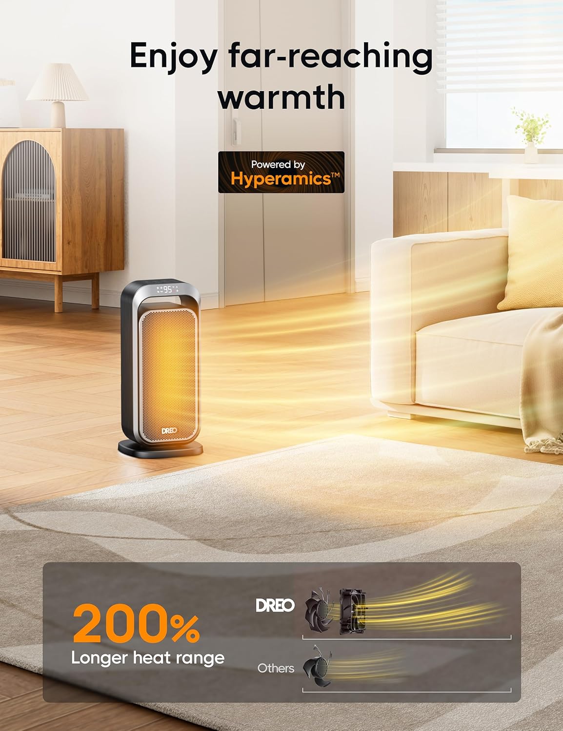 1500W Oil Filled Radiator and 15 Inch Portable Heaters Bundle with Remote Control L166