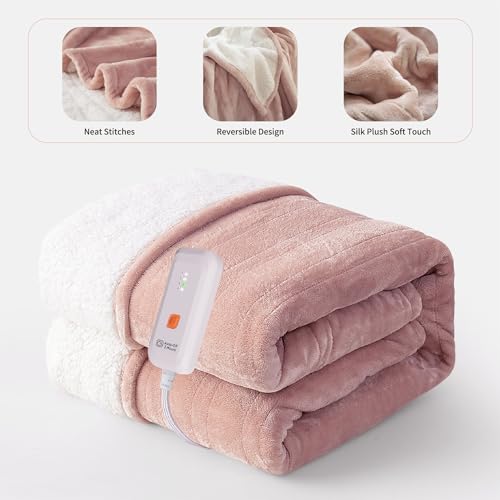 Heated Blanket Electric Throw 50x60, Soft Plush with 4 Heating Levels P883523