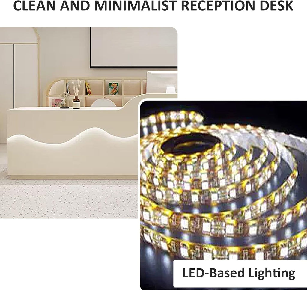 Reception Desk with LED Light, Lockers and Storage Shelves X155433
