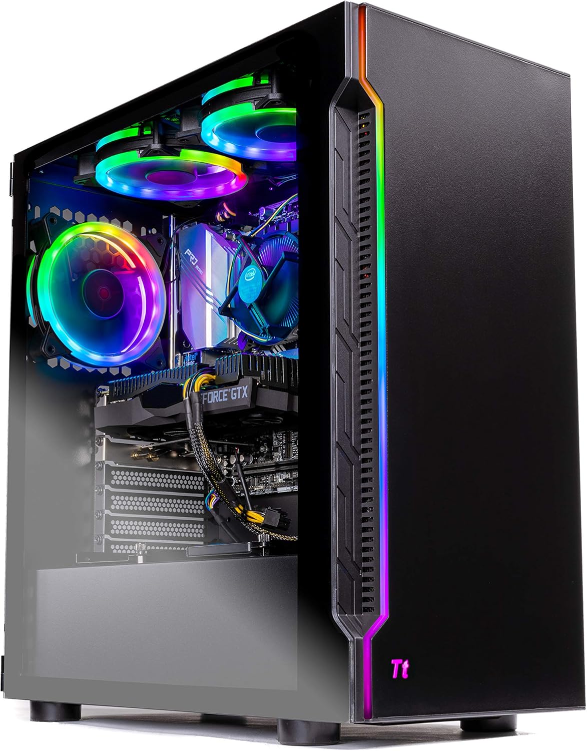 SkyTech Shadow Gaming Computer PC Desktop – Intel Core i5 9400F 2,9GHz, GTX 1650 4G, 500GB SSD, 8GB DDR4 3000MHz, RGB Fans, Windows 10 Home 64-bit, 802.11AC Wi-Fi