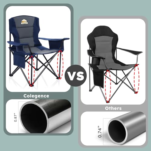 Heavy Duty Oversized Folding Camping Chair Set of 2 with Carry Bag, Red X401
