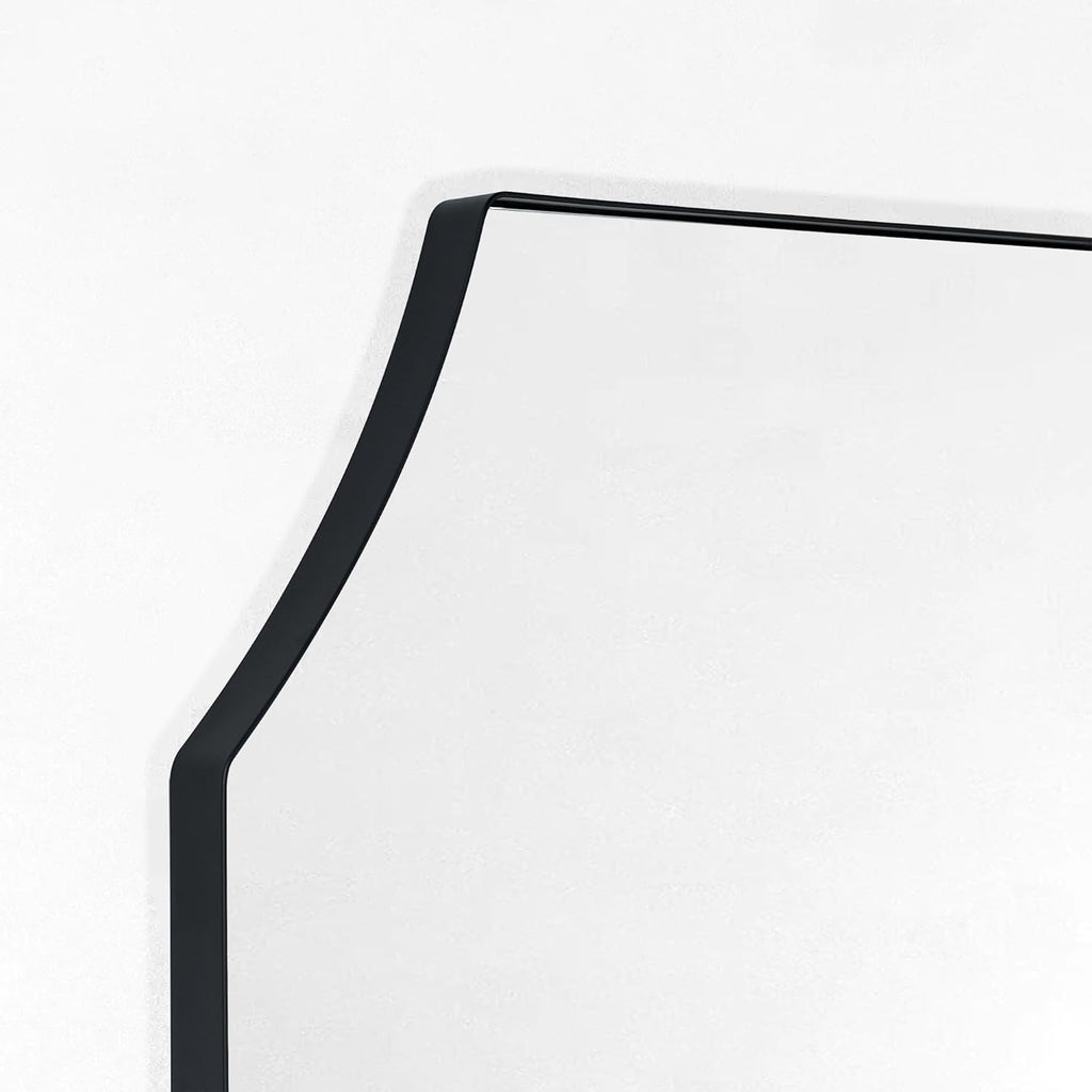 Arched Black Mantel Mirror 32x40 D5392