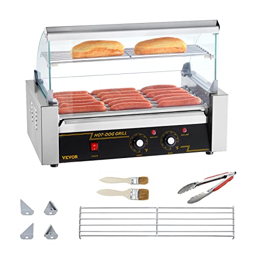 Hot Dog Roller, 12 Capacity, Stainless Steel Cook Warmer with Dual Temp Control R422034