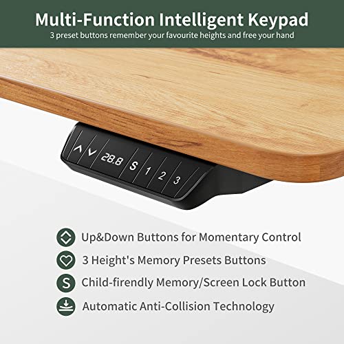 Standing Desk with Keyboard Tray, Electric Height Adjustable, 40 x 24 Inches W348