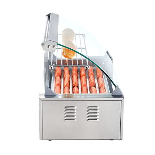 Hot Dog Roller, 12 Capacity, Stainless Steel Cook Warmer with Dual Temp Control R422034