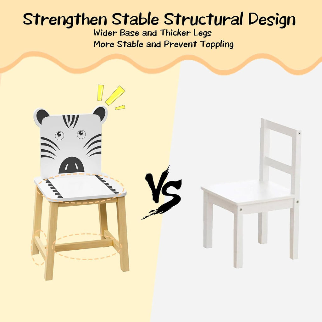 Children's Wooden Table and 4 Chairs Set for Ages 2-10 R550106