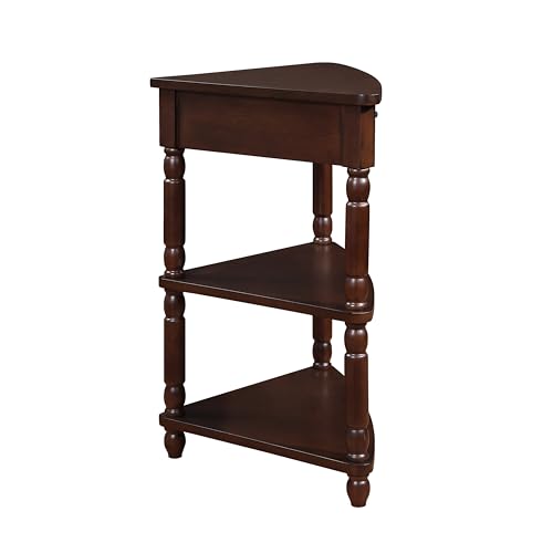 Corner Table, 3-Tier Wood End Table with Solid Wood Legs for Living Room E603804