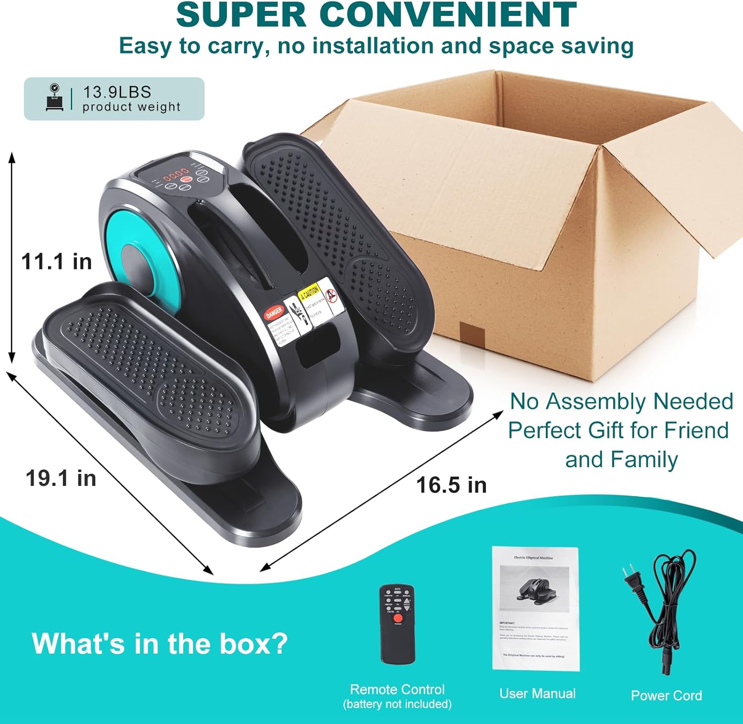 Electric Seated Pedal Exerciser with LCD Monitor and Remote Control K87963