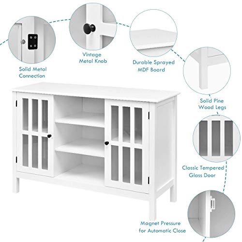 TV Stand Console Storage Cabinet with Wood Finish O8378