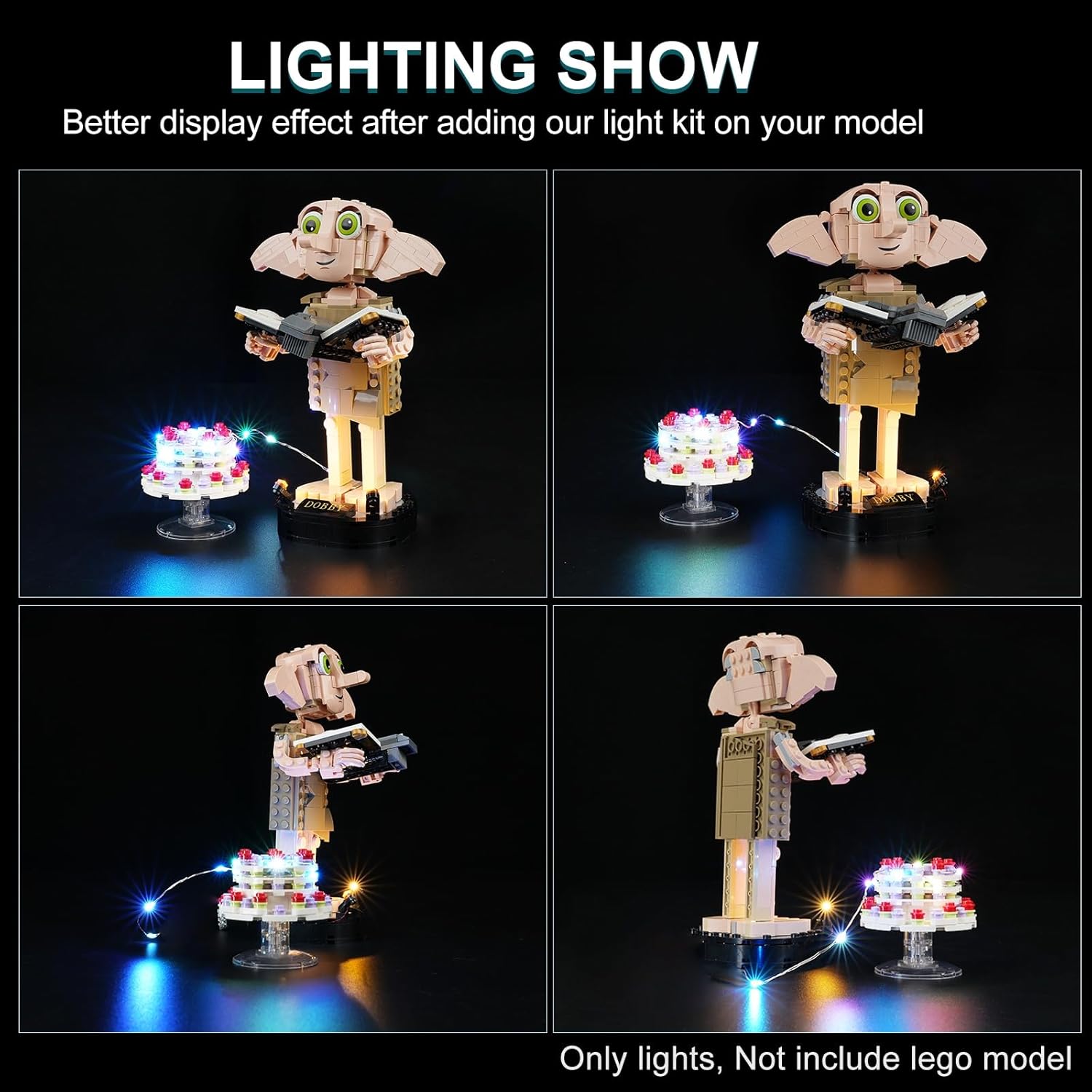 LED Light Kit for Harry Potter Dobby Building Set 76421, Lights Only M7966