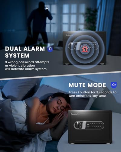 Fingerprint Home Safe Box with Fireproof Waterproof Bag & Key N6827