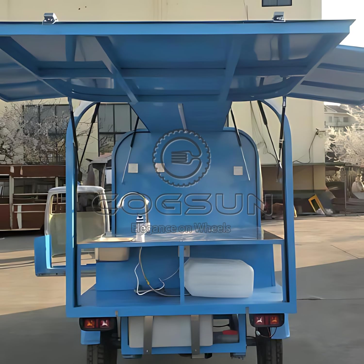 10.5FT Display Food Trailer with 1 Compartment Sink, Mobile Concession Kitchen Cart J29380
