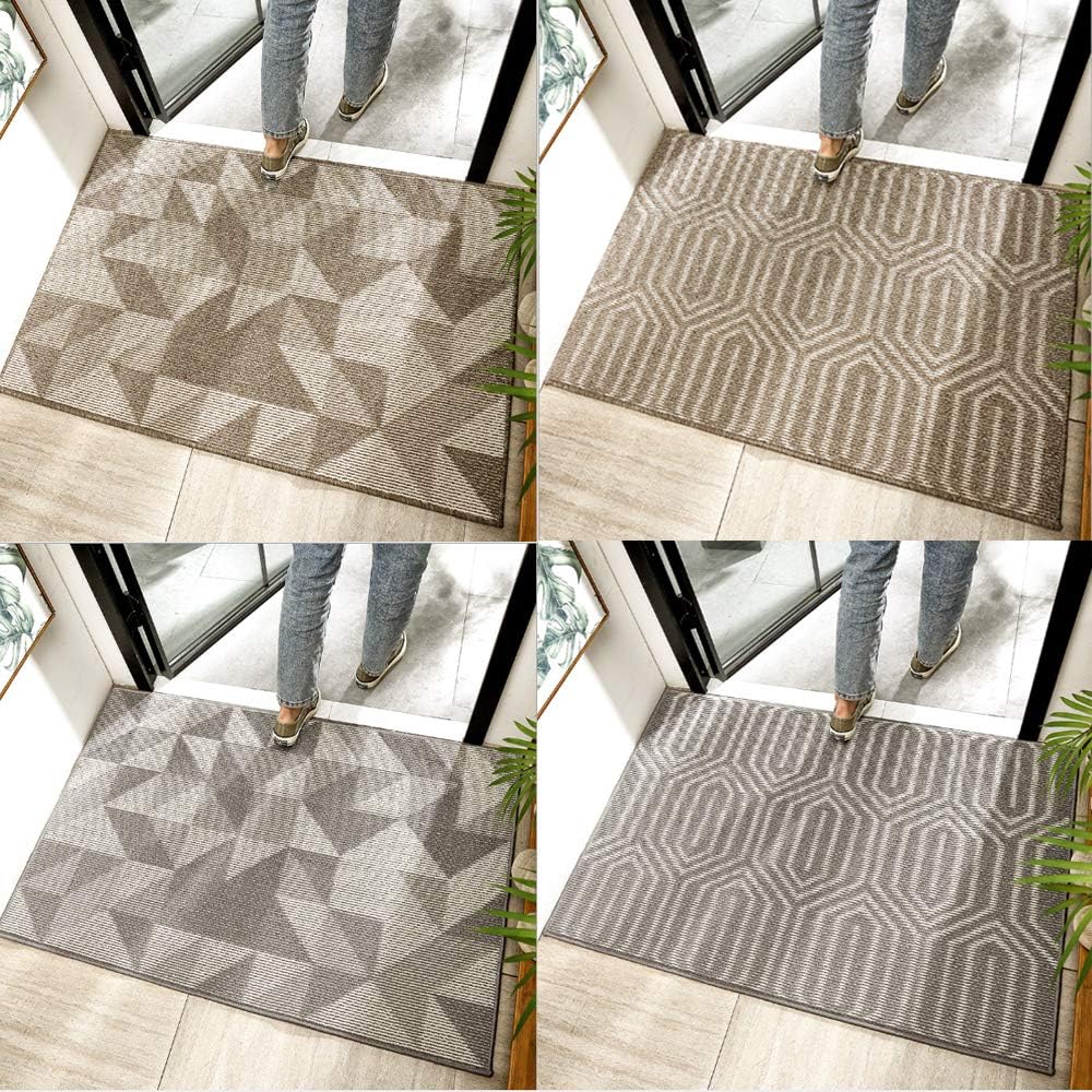 Gray Indoors Doormat 24 x 36 Inch Washable Non Slip Entry Rug D509401