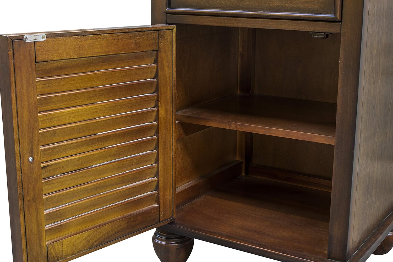 Wood Nightstand with Felt Lined Drawer and Shelf U783552