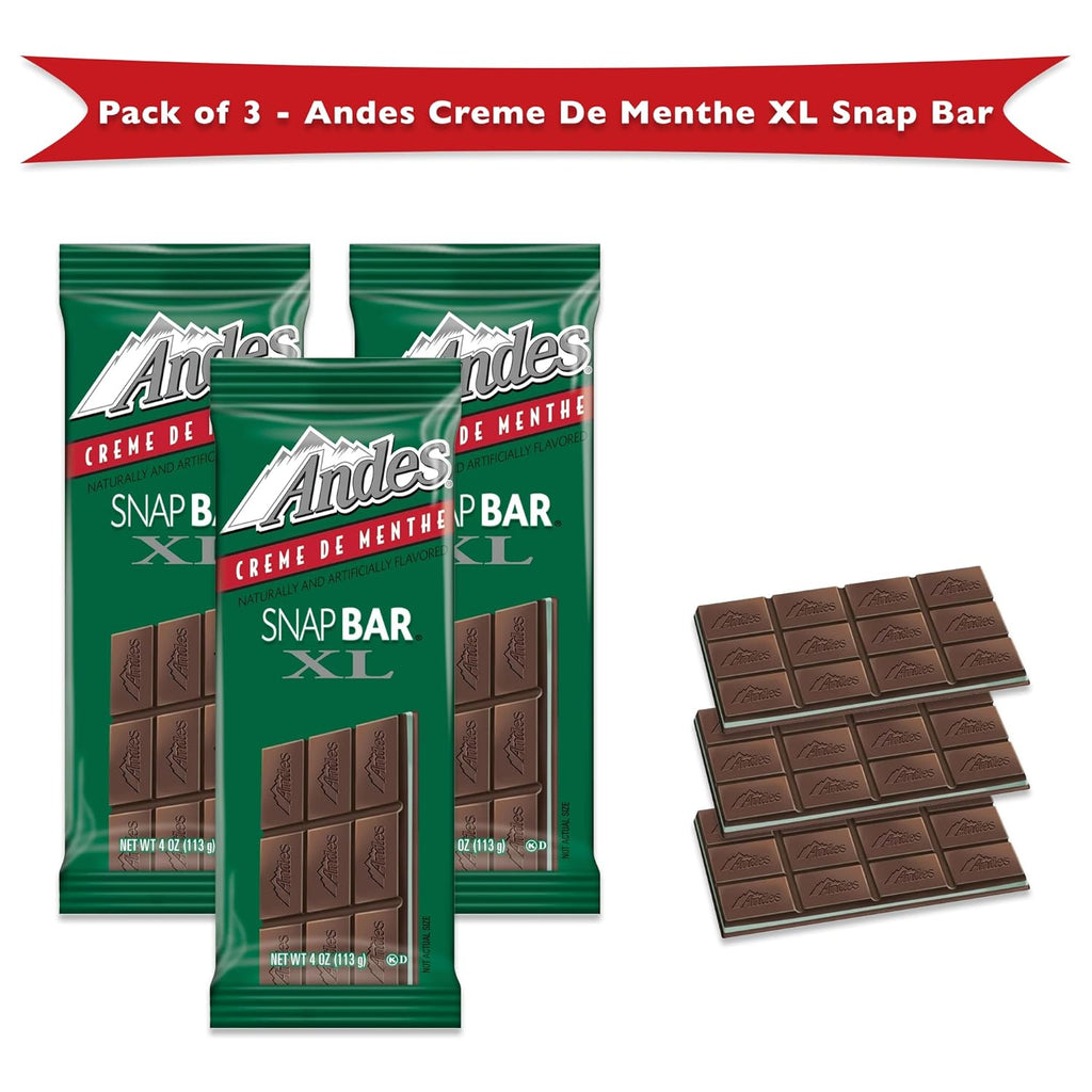 Creme De Menthe XL Snap Bar 3 Pack, Individually Wrapped Chocolate Mints J86217