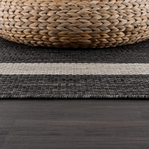 Outdoor Rug 9x12 Medallion Beige White L963