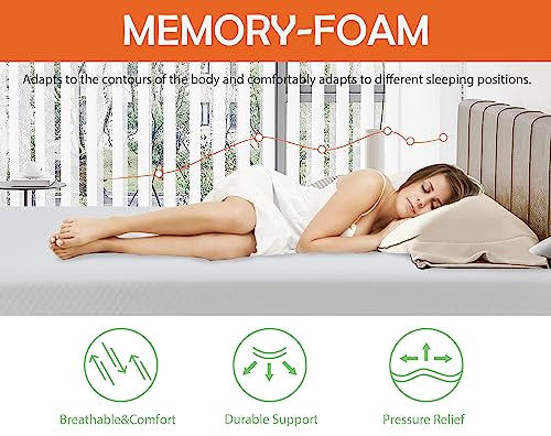 Gel Memory Foam Queen Mattress, 5 Inch Cooling Mattress Pad, Bed-in-a-Box A437343