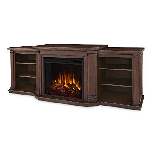 Real Flame Valmont 74" Electric Fireplace TV Stand for TVs up to 70 inches, Entertainment center with adjustable shelves and storage, TV Stand for Living Room and Bedroom, Remote control, Timer