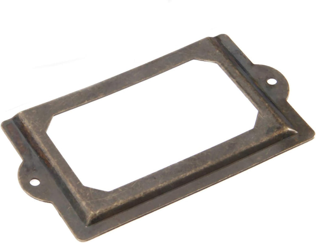 Antique Tag Label Frames File Name Card Holder Bronze Drawer Pull Labels Z6836